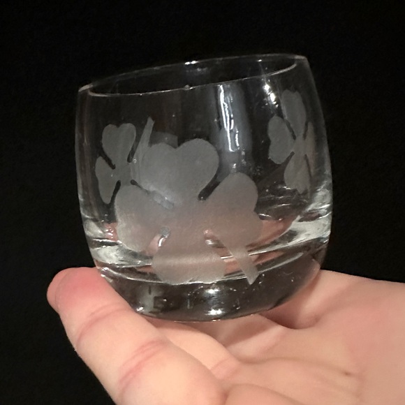 Irish four-leaf clover shamrock votive sipper St. Patrick’s Day - Picture 2 of 4